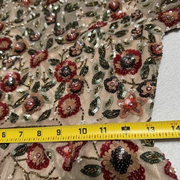 MAC DUGGAL 5533 Embellished Gown 4 Antique Rose High Neck Long Sleeves NWT $798 - Picture 8 of 16